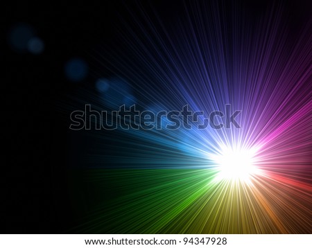 Rainbow Water Lensflare Abstract Rainbow Coloured Sky And ...