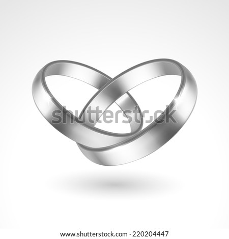 Vector Silver Rings Isolated on White Background - stock vector