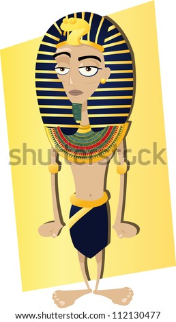 vector cartoon representing a funny Egyptian Pharaoh - stock vector