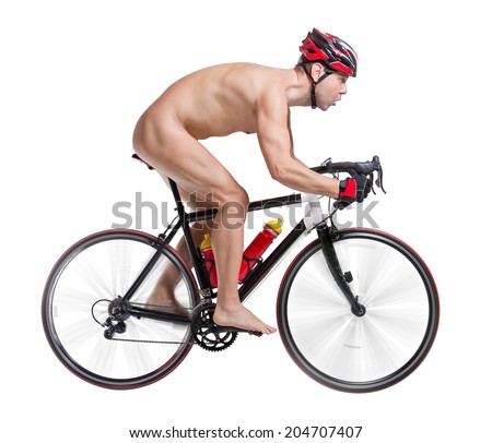 Nude Man On Bicycle Photo 2