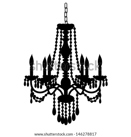 vector silhouette isolated free  full white, chandelier antique on chandelier  vintage decorative