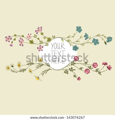 Vector floral wreath - stock vector