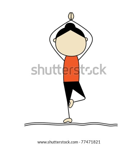 Stock Images Similar To Id 70143091 - Cartoon Yoga Girl Icon