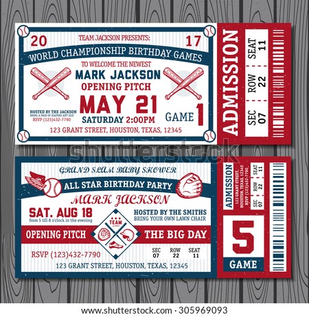 Vintage Baseball Tickets 95