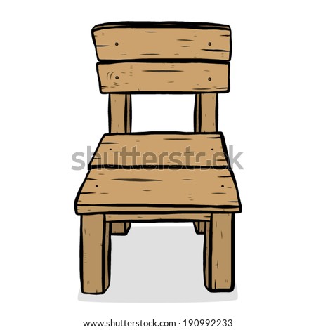 wooden chair / cartoon vector and illustration, hand drawn style ...