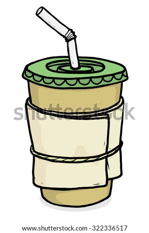 coffee cup / cartoon vector and illustration, hand drawn style