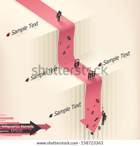 stock vector modern infographics options banner with realistic arrow showing recession vector can be used for 158723363