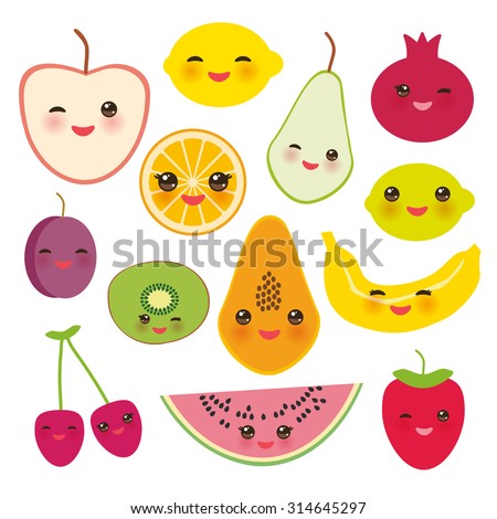 Stock Images Similar To Id Various Funny Cartoon Fruits