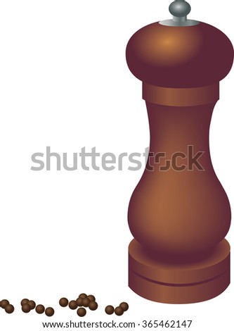 Black peppercorn isolated on white background Top view