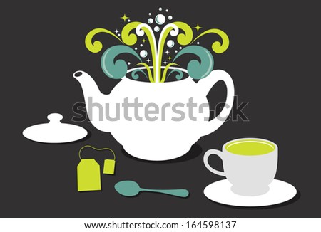 Tea pot vector - stock vector