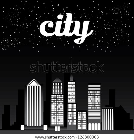 Stock vector vector graphical urban cityscape vector night city Stock vector vector graphical urban cityscape vector night city