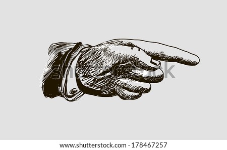 Cartoon Pointing Finger Hand Stock Photos, Images, & Pictures