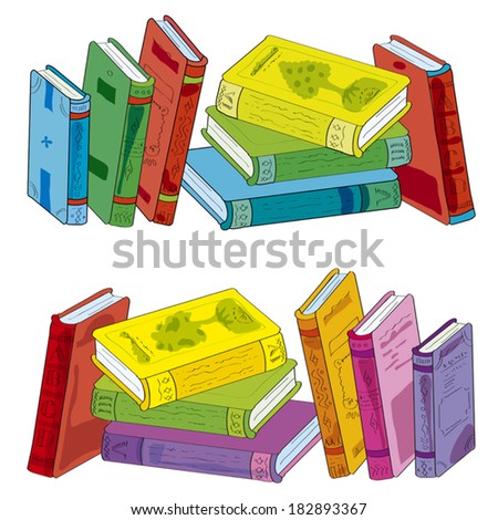 Cartoon Stack Of Books Stock Photos, Images, & Pictures 