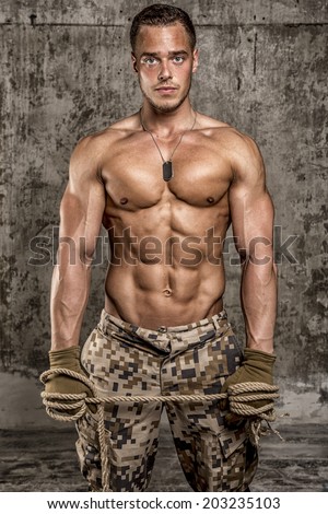 Muscular Army Man Sexy Stock Photos Images Pictures Shutterstock