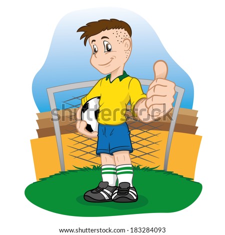 Soccer player boy - stock vector