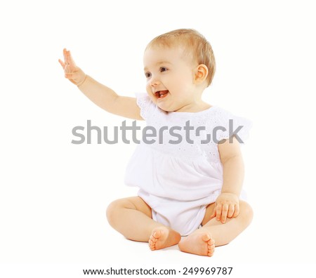 Cute Baby Sitting Isolated On White Stock Photo Download Image Now