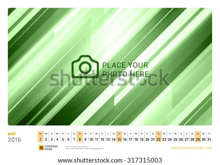 Design Print Template. Landscape Orientation. May 2016 - stock vector