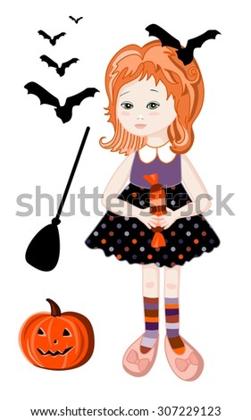 stock-vector-cute-redhead-girl-in-halloween-witch-costume-with-pumpkin-broom-and-bats-307229123.jpg