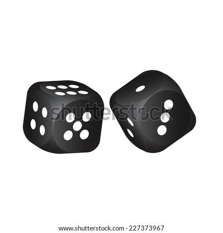 Black dice - stock vector