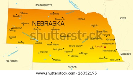 Where can you locate a Nebraska state map?