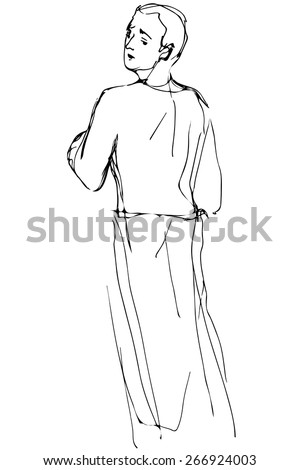 Man Looking Over Shoulder Stock Illustrations & Cartoons | Shutterstock