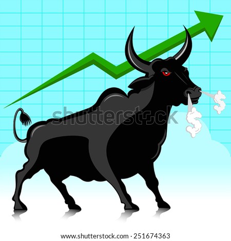 stock market bull vector