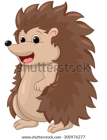 Cute hedgehog.Cartoon vector. - stock vector