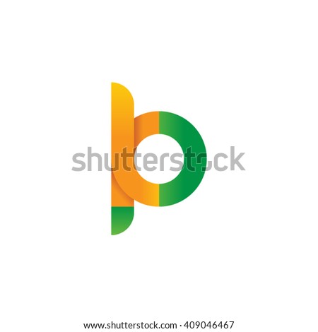 Kb+Initials initial letter kb linked round lowercase logo orange green - stock ...