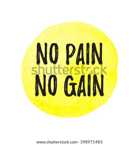 Gym workout design template with NO PAIN NO GAIN quote on yellow ...