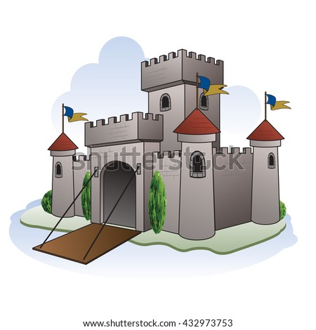 Stock Images similar to ID 99969026 - cute cartoon castle. vector...