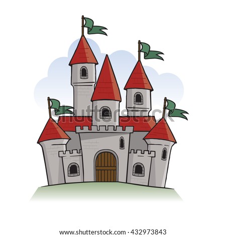 Stock Images similar to ID 99969026 - cute cartoon castle. vector...