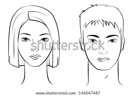 Face Outline Stock Photos, Images, & Pictures 