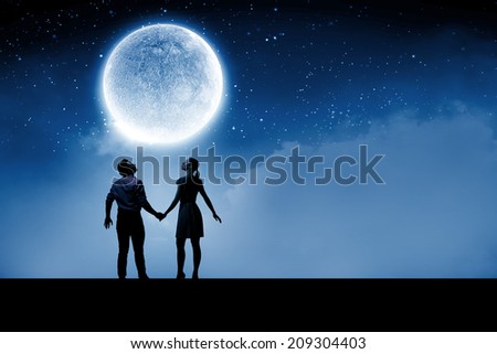 Moon Silhouette Stock Photos, Images, & Pictures 