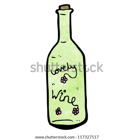 lovely wine cartoon - stock vector