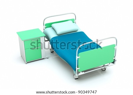 Empty Hospital Bed Clip Art A hospital bed isolated on