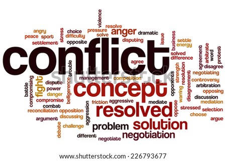 conflict word cloud resolution concept dispute words illustrations clip shutterstock