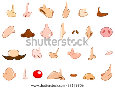 Cartoon nose set - stock vector