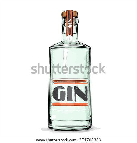 stock-vector-hand-draw-of-gin-bottle-vec