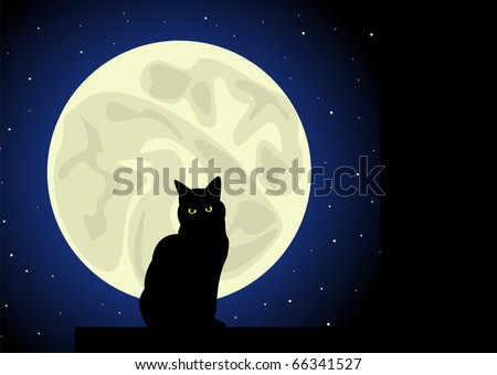 Black Cat And Full Moon Stock Photos, Images, & Pictures | Shutterstock