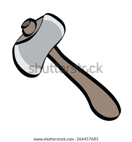 Axe Cartoon Illustration Outline Vector Stockfoto's, afbeeldingen