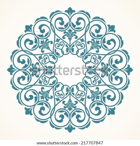 Round Ornament Pattern. - stock vector