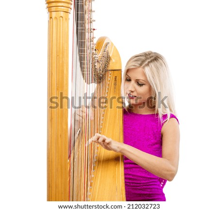 http://thumb101.shutterstock.com/display_pic_with_logo/559519/212032723/stock-photo-elegant-woman-in-purple-dress-playing-the-harp-isolated-on-white-background-212032723.jpg