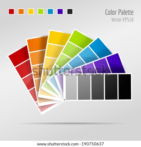 Color palette paint strips vector illustration - stock vector