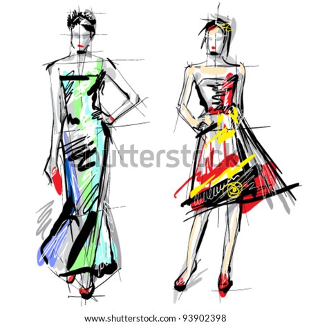 Fashion Sketch Stock Photos, Images, & Pictures 