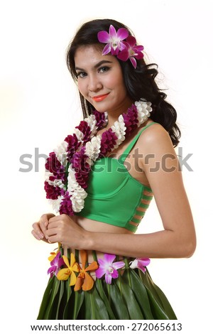 http://thumb101.shutterstock.com/display_pic_with_logo/571357/272065613/stock-photo-beautiful-woman-dress-in-hawaiian-style-with-flower-lei-garland-of-orchids-on-white-background-272065613.jpg