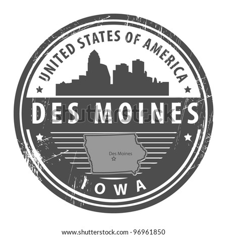 Illustrator map Des Moines Jowa 3 10