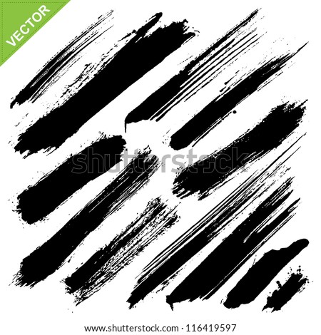 brush strokes vector - stock vector