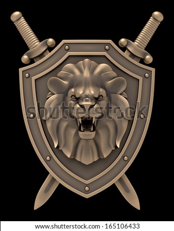 stock-photo-lion-s-head-blazon-artistic-