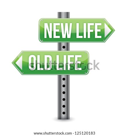 New or old life sign illustration design over white - stock photo