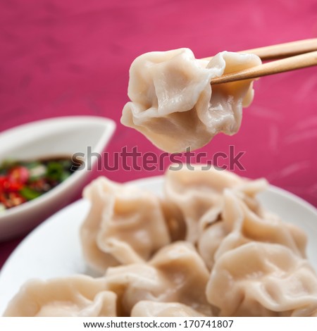 Chinese dumplings. Lunar new year dish. Dumpling is a traditional dish